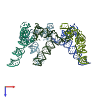 PDB entry 1foq coloured by chain, top view.