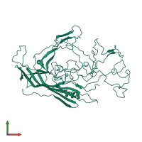 PDB entry 1fpv coloured by chain, front view.