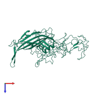 PDB entry 1fpv coloured by chain, top view.