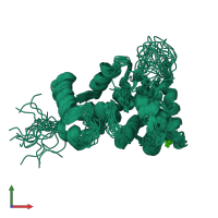 PDB entry 1fpw coloured by chain, ensemble of 20 models, front view.