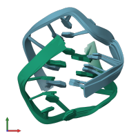 PDB entry 1fqp coloured by chain, ensemble of 5 models, front view.