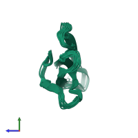 PDB entry 1fra coloured by chain, ensemble of 14 models, side view.