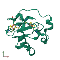 PDB entry 1frh coloured by chain, front view.