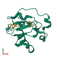PDB entry 1frx coloured by chain, front view.