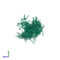 PDB entry 1fry coloured by chain, ensemble of 40 models, side view.