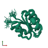 PDB entry 1fsp coloured by chain, ensemble of 20 models, front view.