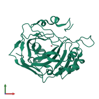 Monomeric assembly 2 of PDB entry 1fsq coloured by chemically distinct molecules, front view.