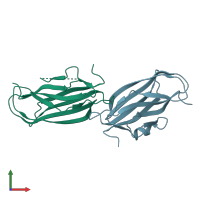 PDB entry 1ft0 coloured by chain, front view.