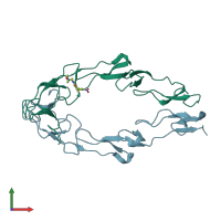 PDB entry 1ft4 coloured by chain, front view.