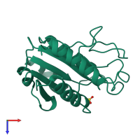 PDB entry 1ftg coloured by chain, top view.