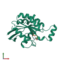 PDB entry 1ftn coloured by chain, front view.