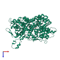 PDB entry 1fu4 coloured by chain, top view.