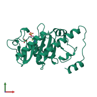 PDB entry 1fua coloured by chain, front view.
