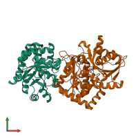 PDB entry 1fuy coloured by chain, front view.