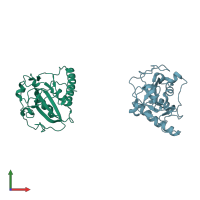 PDB entry 1fva coloured by chain, front view.