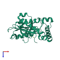 PDB entry 1fx4 coloured by chain, top view.