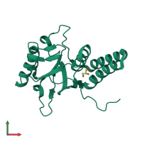 PDB entry 1fya coloured by chain, front view.