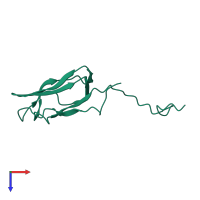 Monomeric assembly 1 of PDB entry 1fyc coloured by chemically distinct molecules, top view.