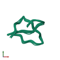 PDB entry 1fyg coloured by chain, ensemble of 11 models, front view.