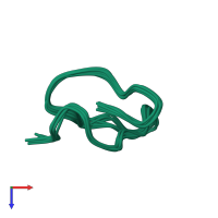 PDB entry 1fyg coloured by chain, ensemble of 11 models, top view.
