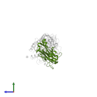 T cell receptor beta constant 1 in PDB entry 1fyt, assembly 1, side view.