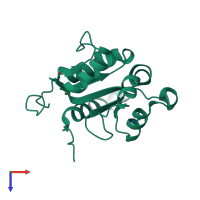 PDB entry 1fyv coloured by chain, top view.