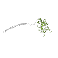 The deposited structure of PDB entry 1fza contains 2 copies of Pfam domain PF00147 (Fibrinogen beta and gamma chains, C-terminal globular domain) in Fibrinogen gamma chain. Showing 1 copy in chain C.