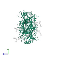 Fibrinogen alpha chain in PDB entry 1fzd, assembly 1, side view.