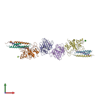 PDB entry 1fzf coloured by chain, front view.