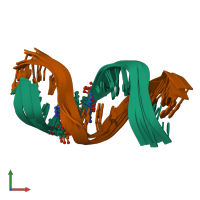 PDB entry 1fzl coloured by chain, ensemble of 6 models, front view.