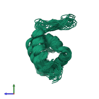 PDB entry 1g03 coloured by chain, ensemble of 20 models, side view.