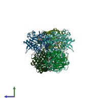 PDB entry 1g0r coloured by chain, side view.