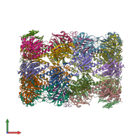 PDB entry 1g0u coloured by chain, front view.