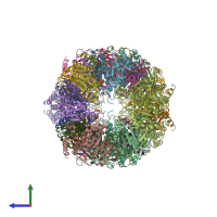 PDB entry 1g0u coloured by chain, side view.