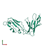 PDB entry 1g0x coloured by chain, front view.