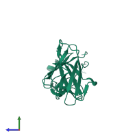 PDB entry 1g0x coloured by chain, side view.