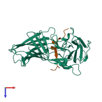 PDB entry 1g0y coloured by chain, top view.