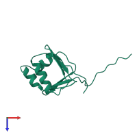 PDB entry 1g10 coloured by chain, top view.