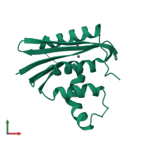PDB entry 1g15 coloured by chain, front view.