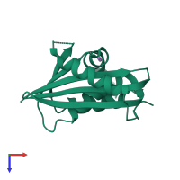 PDB entry 1g15 coloured by chain, top view.