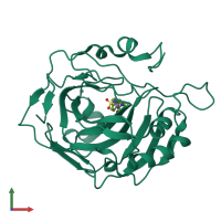 PDB entry 1g1d coloured by chain, front view.