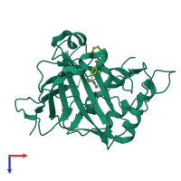 PDB entry 1g1d coloured by chain, top view.
