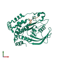 PDB entry 1g1g coloured by chain, front view.