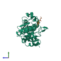 PDB entry 1g1g coloured by chain, side view.