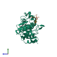 PDB entry 1g1h coloured by chain, side view.