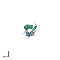 PDB entry 1g1j coloured by chain, side view.