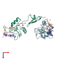 PDB entry 1g1s coloured by chain, top view.