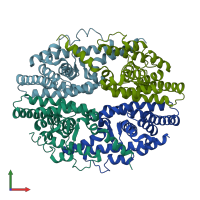 PDB entry 1g1u coloured by chain, front view.