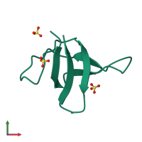 PDB entry 1g2b coloured by chain, front view.