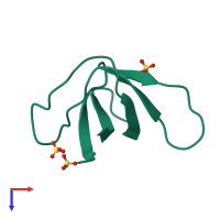 PDB entry 1g2b coloured by chain, top view.